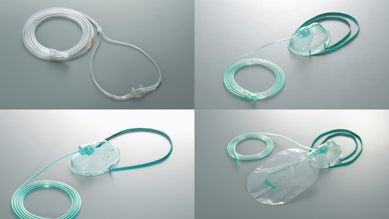 中濃度酸素吸入用マスク 成人用チューブ付き HT1041 医療機器認証取得